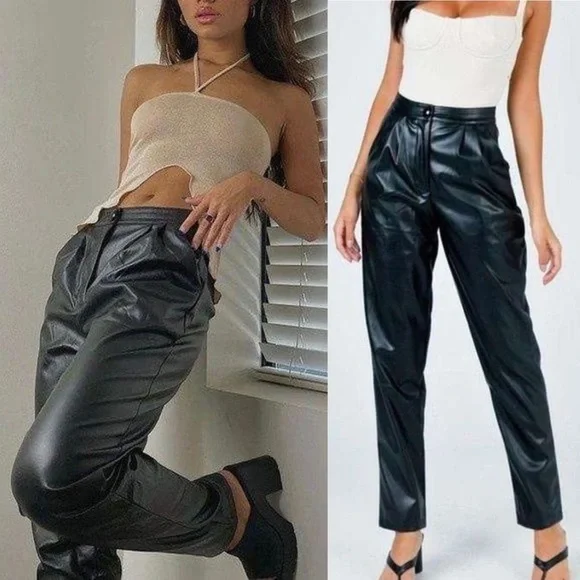 Princess Polly Faux Leather Love Club Pants - Picture 1 of 13
